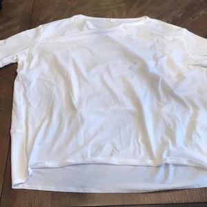 Lululemon sz 12 back in action white short sleeve tee